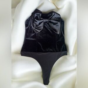 Express Black Velvet Bodysuit